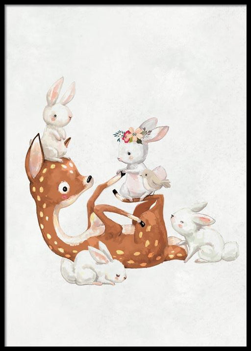 Deer & Bunny Poster