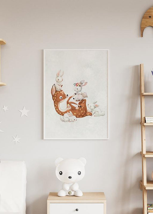 Deer & Bunny Poster
