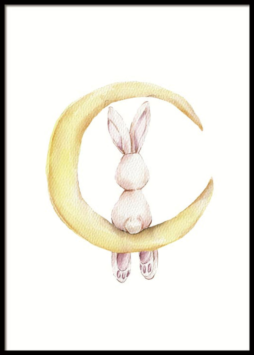 Lapin sur la lune Affiche