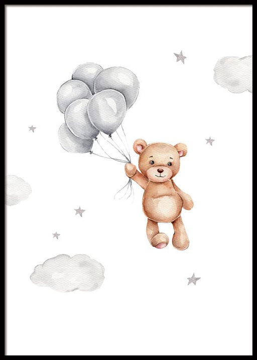 Teddybär mit Luftballons Poster