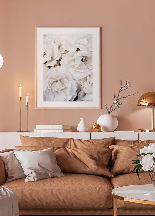 Weiße Rosen Poster