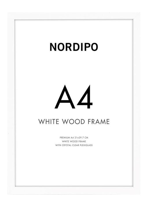 Cadre en bois blanc 21x30cm