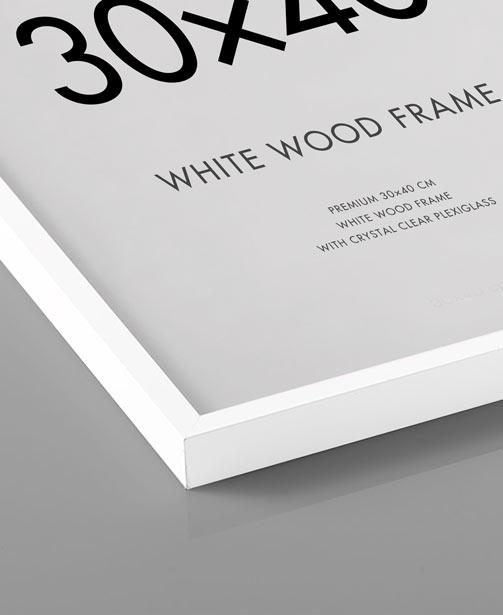 Cadre en bois blanc 21x30cm