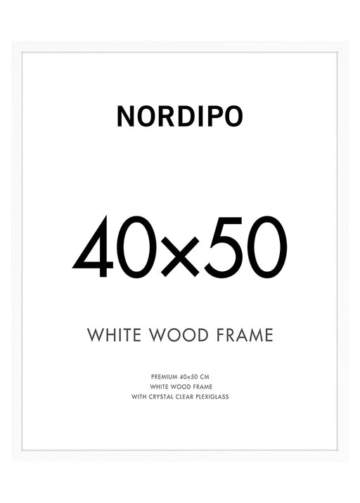 Cadre en bois blanc 40x50cm