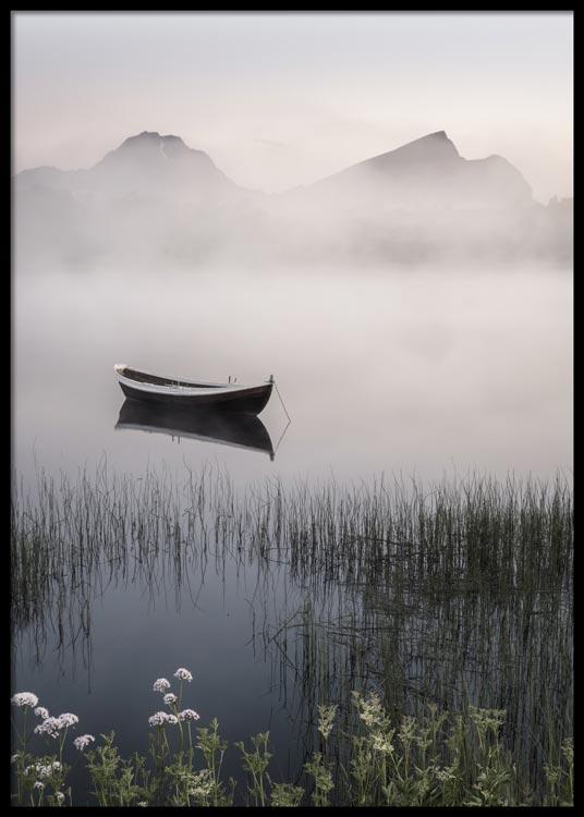 Foggy Summer Lake Poster