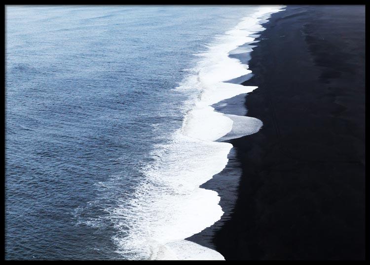 Dark Shoreline Waves Poster
