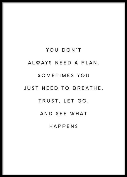 You Don't Always Need a Plan Poster