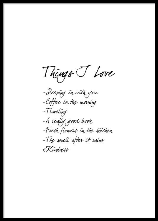 Things I Love Poster