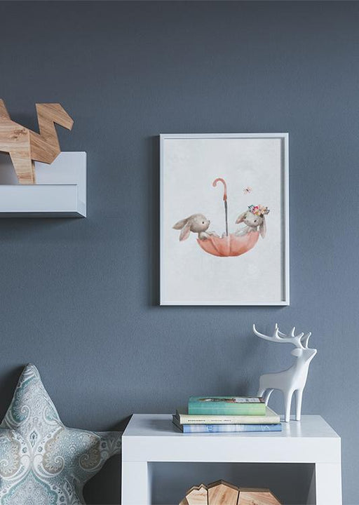 Umbrella Bunnies Poster