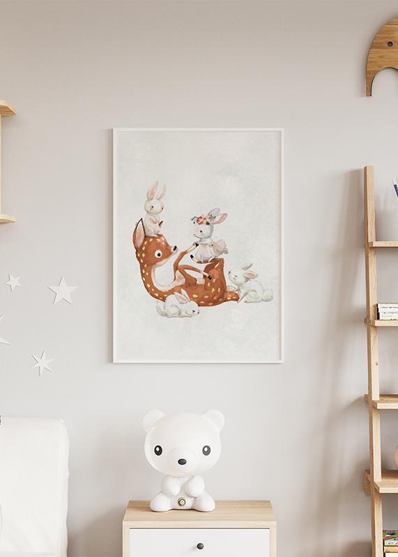 Reh & Kaninchen Poster