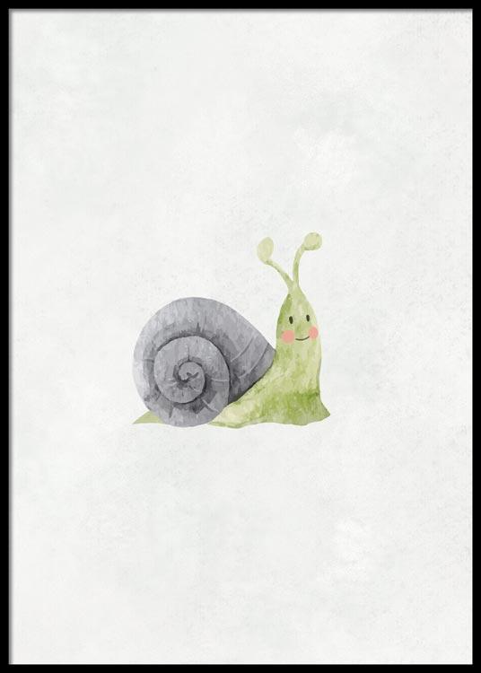 Aquarell Schnecke Poster