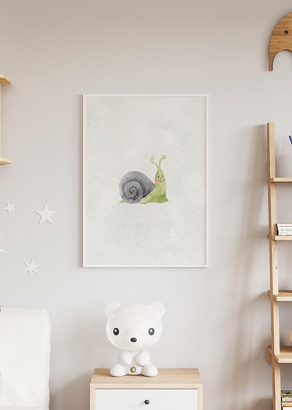 Aquarell Schnecke Poster