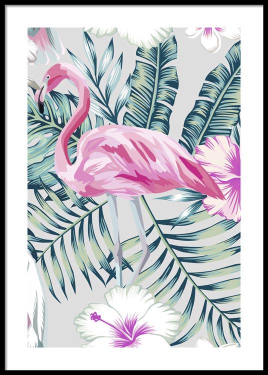 Tropical Flamingo Poster