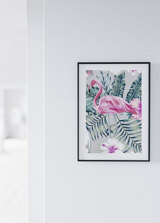 Tropical Flamingo Poster