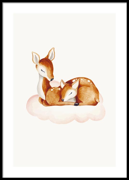 Schlafende Hirsche Poster