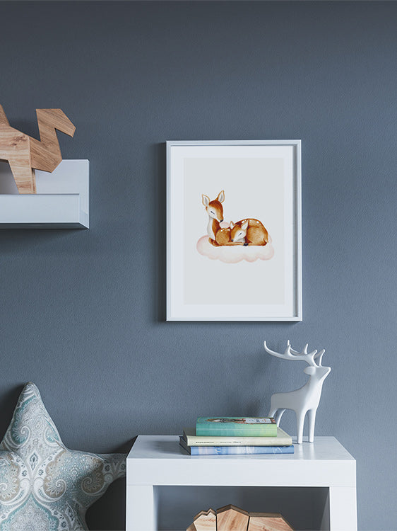 Schlafende Hirsche Poster