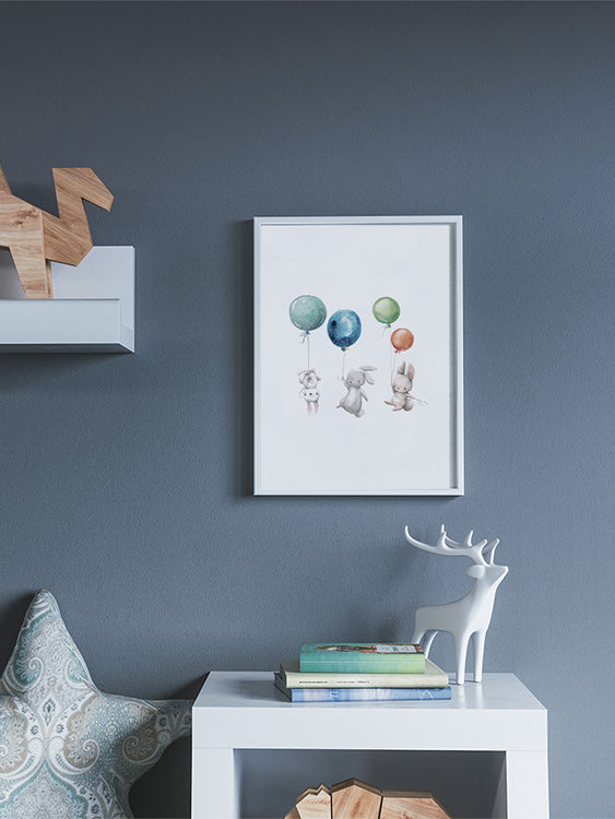 Fliegende kleine Kaninchen Poster