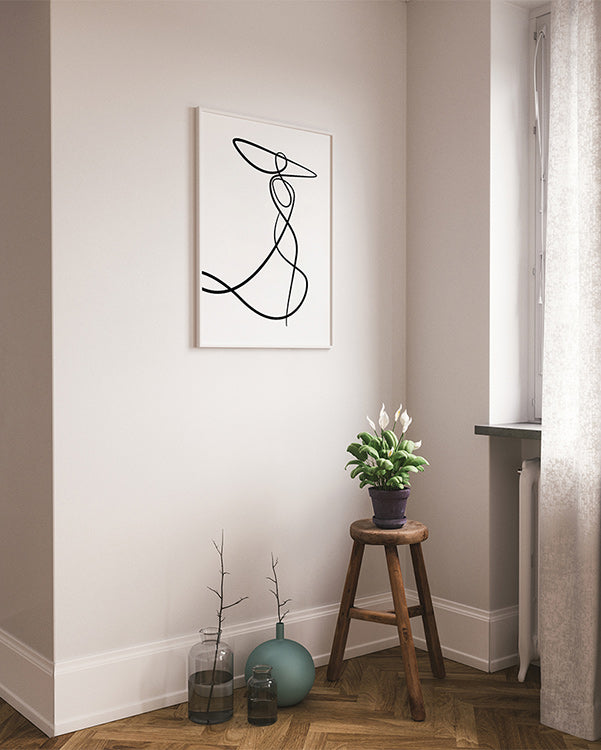 Line Art Woman No1 Poster