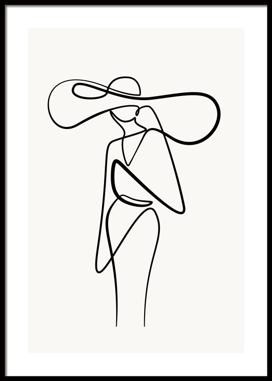 Line Art Woman No2 Poster