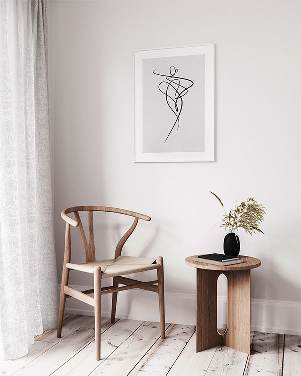 Line Art Illustration Affiche