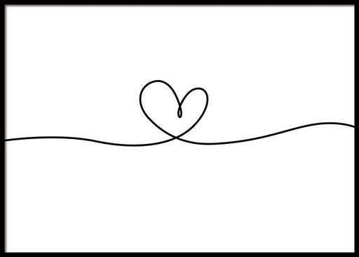 Coeur de ligne unique Affiche