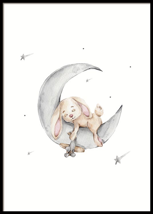 Schlafender Hase Poster