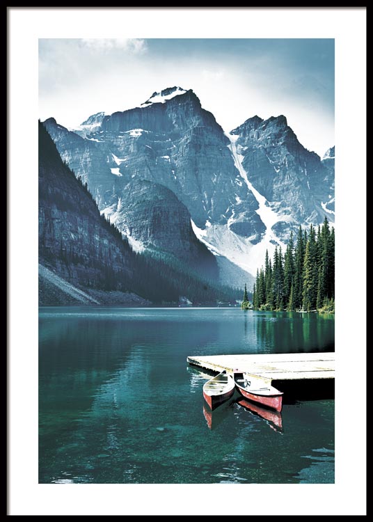 Canoes in the Lake Poster