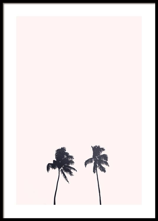 Pink Sky Palm Poster