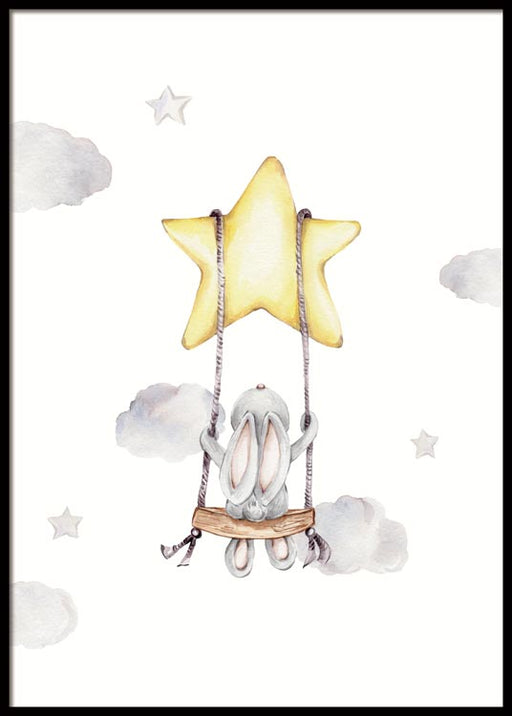 Swinging Bunny Poster