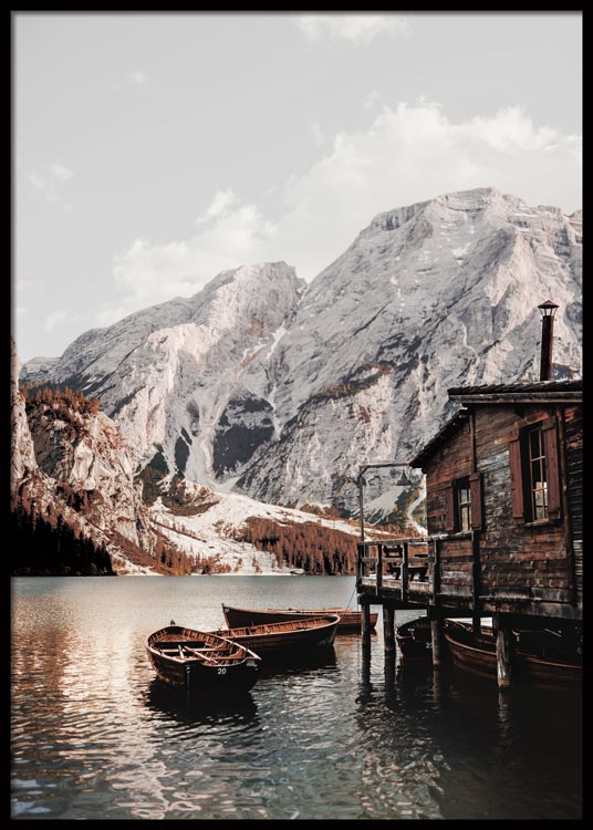 Pragser Wildsee Boathouse Poster