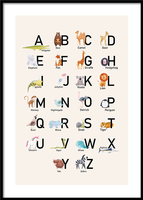 Animal Alphabet Affiche