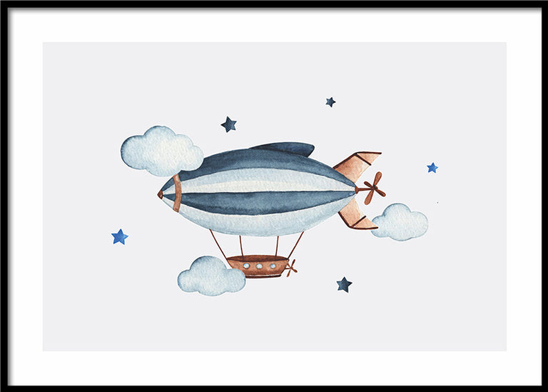 Aquarell Zeppelin Poster