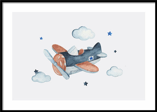 Aquarelle avion Affiche