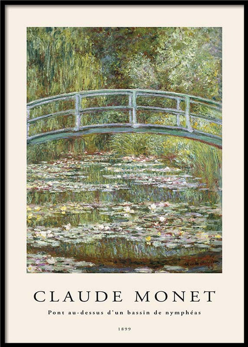 Monet - Pont au-dessus d'un bassin de nymphéas Affiche