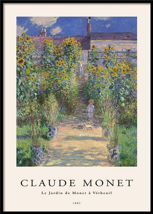 Monet - Le Jardin de Monet à Vétheuil Affiche