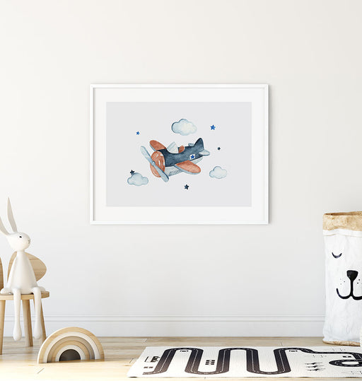 Aquarelle avion Affiche