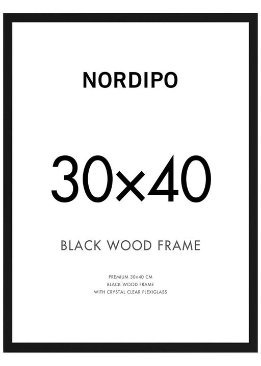 Black Wood Frame 30x40cm