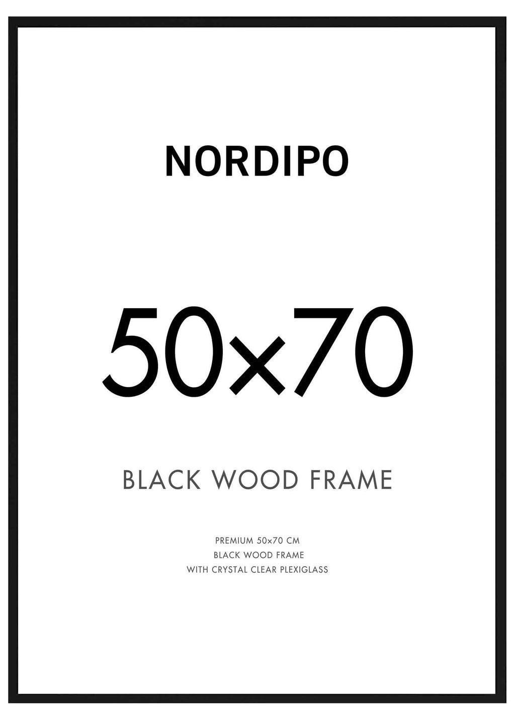 Cadre Bois 50x70 Verre Noir