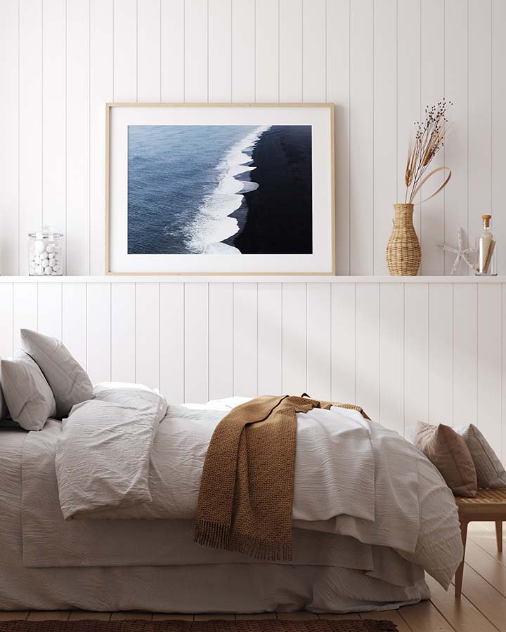 Dark Shoreline Waves Poster