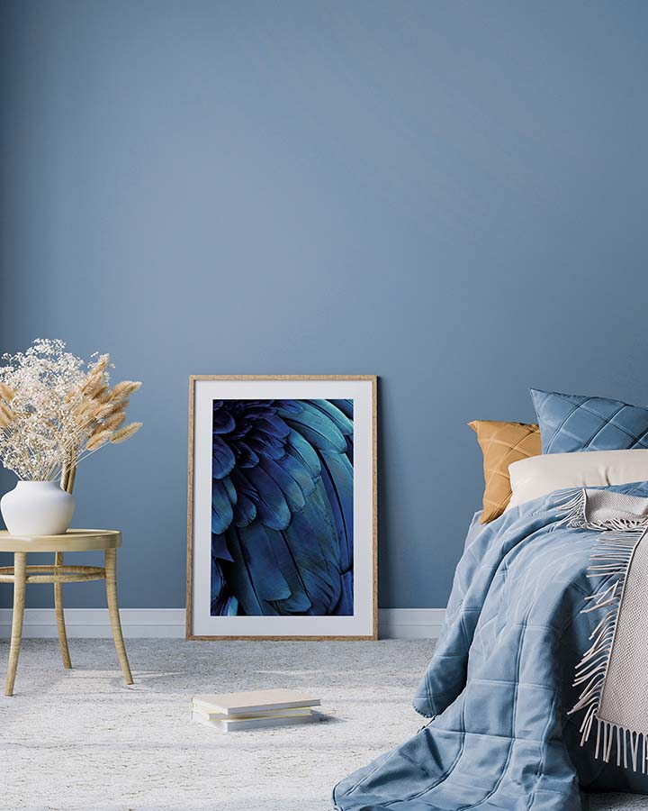 Deep Blue Feathers Poster