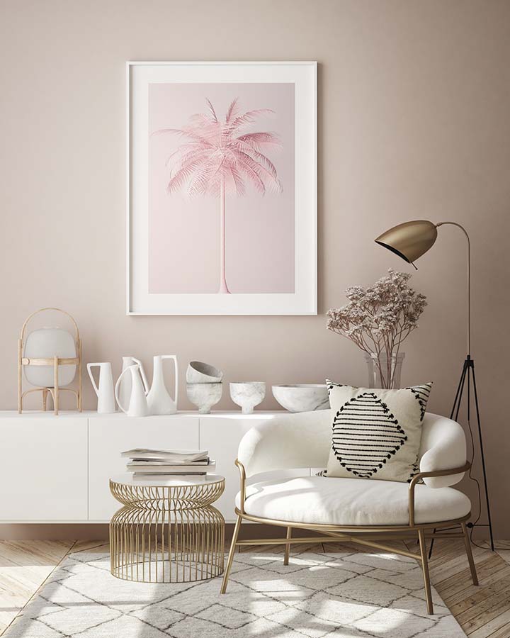 Pink Palm Poster
