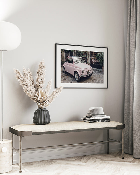 Pink Vintage Car Poster