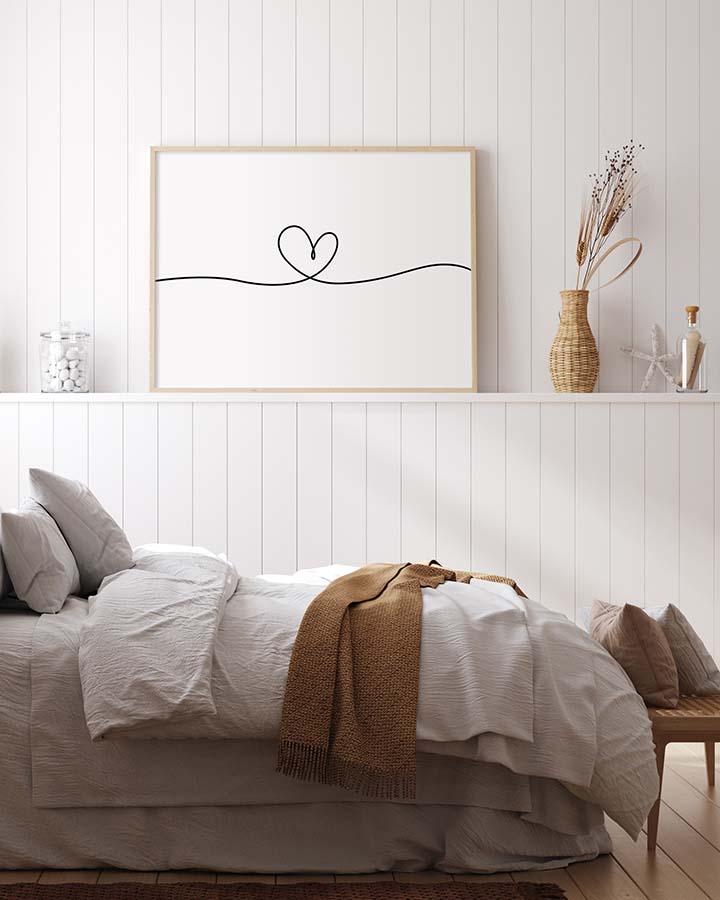 Single Line Heart Poster