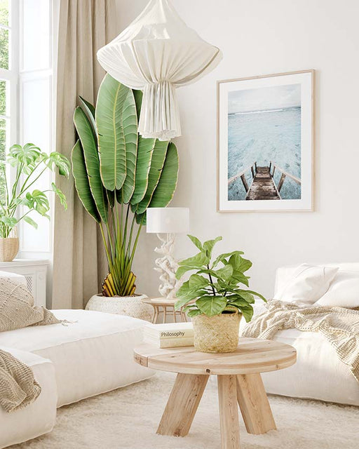 Escalier vers l'océan Affiche