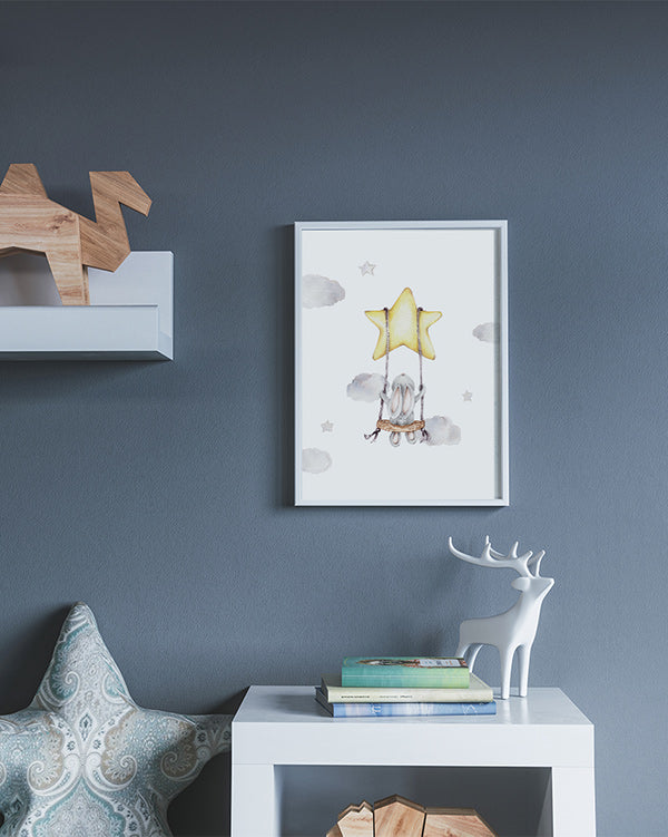 Swinging Bunny Poster