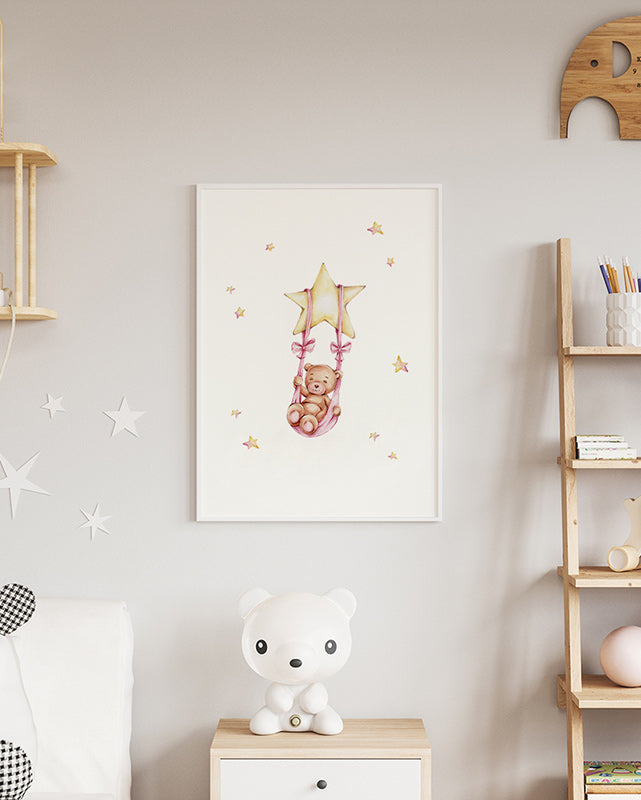 Swinging Teddybear Poster
