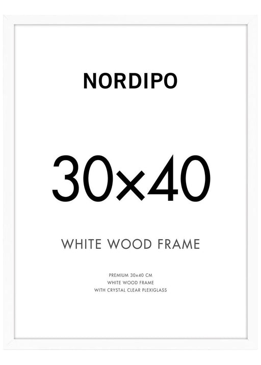 White Wood Frame 30x40cm